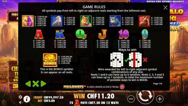 Buffalo King Untamed Megaways gameplay 3 - swiss4win.ch