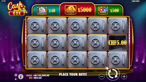 Cash Box gameplay 1 - swiss4win.ch