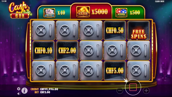 Cash Box gameplay 2 - swiss4win.ch
