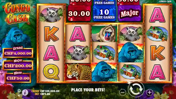 Congo Cash gameplay 1 - swiss4win.ch