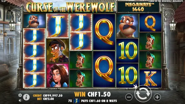 Curse of the Werewolf Megaways gameplay 2 - swiss4win.ch
