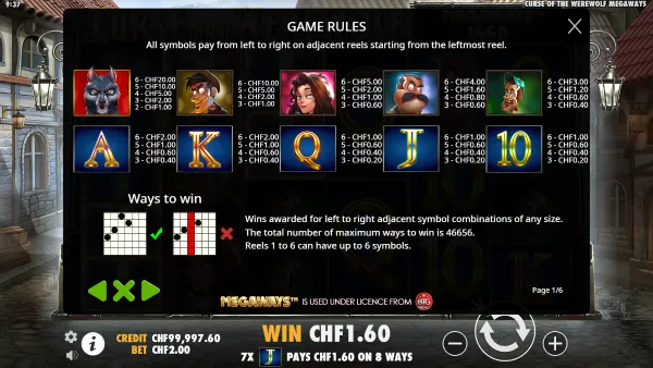 Curse of the Werewolf Megaways gameplay 3 - swiss4win.ch