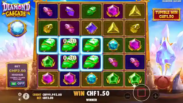 Diamond Cascade gameplay 2 - swiss4win.ch