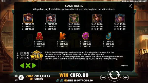 Heist for the Golden Nuggets gameplay 3 - swiss4win.ch