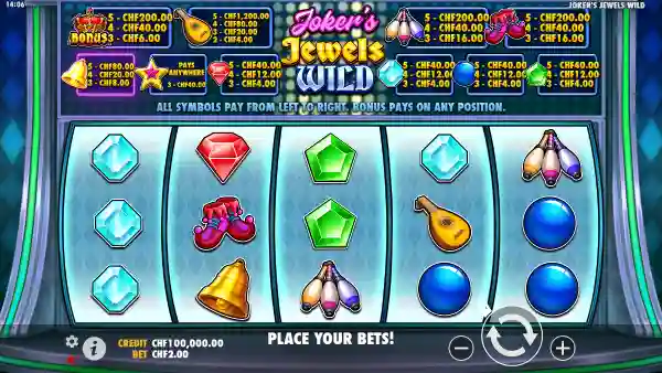 Joker's Jewels Wild gameplay 1 - swiss4win.ch