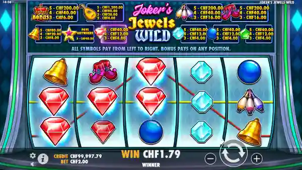 Joker's Jewels Wild gameplay 2 - swiss4win.ch