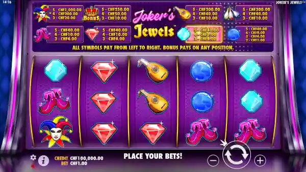 Joker's Jewels gameplay 1 - swiss4win.ch