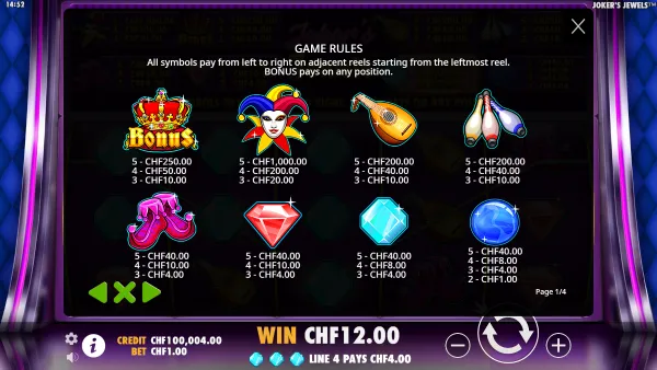 Joker's Jewels gameplay 3 - swiss4win.ch