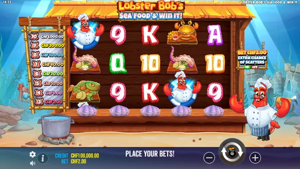 Lobster Bob's Sea Food and Win It gameplay 1 - swiss4win.ch