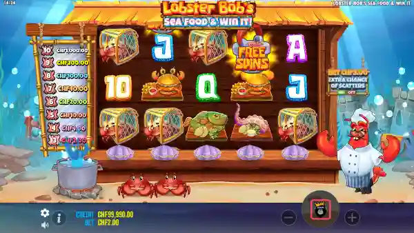 Lobster Bob's Sea Food and Win It gameplay 2 - swiss4win.ch