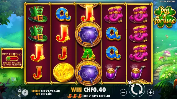 Pot of Fortune gameplay 2 - swiss4win.ch
