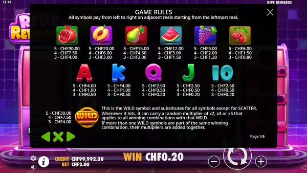 Ripe Rewards gameplay 3 - swiss4win.ch