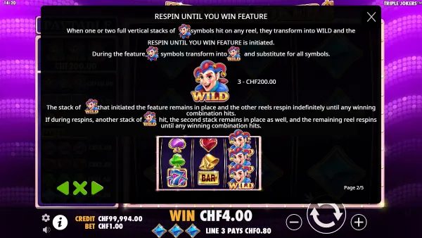 Triple Jokers gameplay 3 - swiss4win.ch