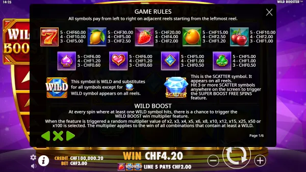 Wild Booster gameplay 3 - swiss4win.ch