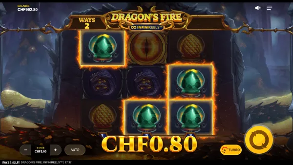 Dragon's Fire Infinireels gameplay 2 - swiss4win.ch