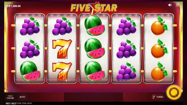 Five Star gameplay 1 - swiss4win.ch