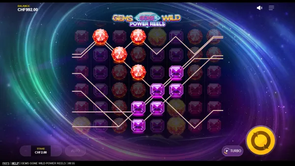Gems Gone Wild Power Reels gameplay 2 - swiss4win.ch