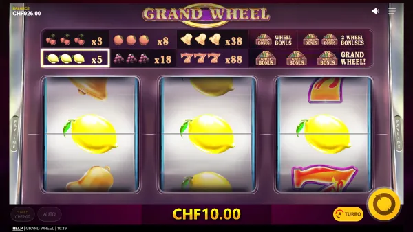 Grand Wheel gameplay 3 - swiss4win.ch