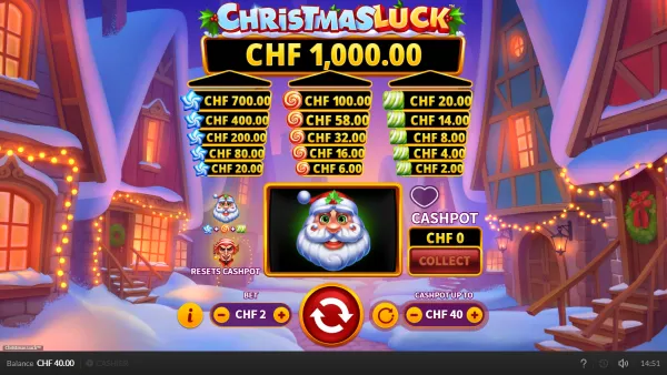 Christmas Luck gameplay 1 - swiss4win.ch