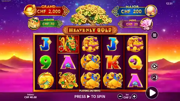 Heavenly Gold gameplay 1 - swiss4win.ch