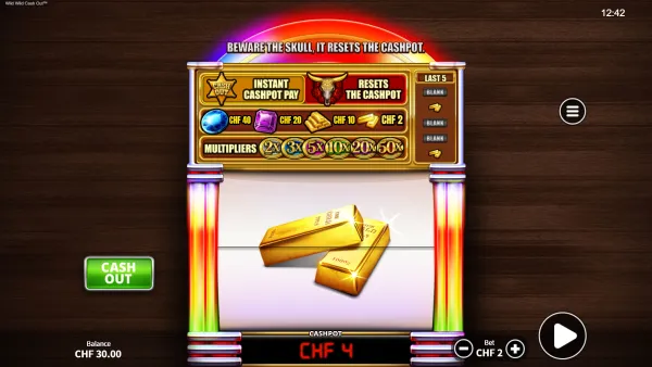 Wild Wild Cash Out gameplay 2 - swiss4win.ch