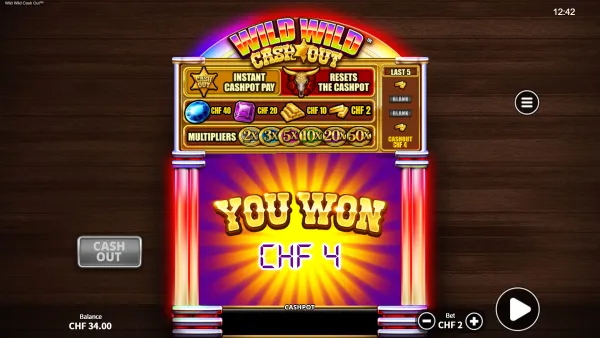 Wild Wild Cash Out gameplay 3 - swiss4win.ch