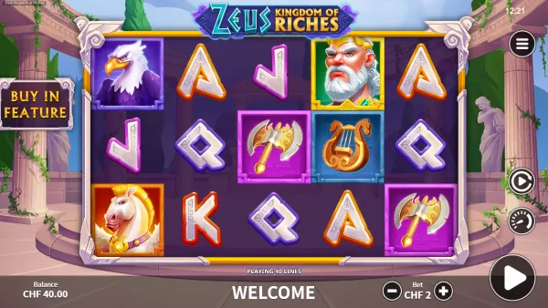 Zeus Kingdom of Riches gameplay 1 - swiss4win.ch