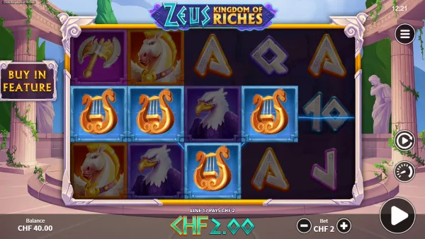 Zeus Kingdom of Riches gameplay 2 - swiss4win.ch
