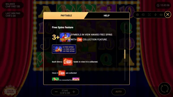 Circus Riches gameplay 3 - swiss4win.ch